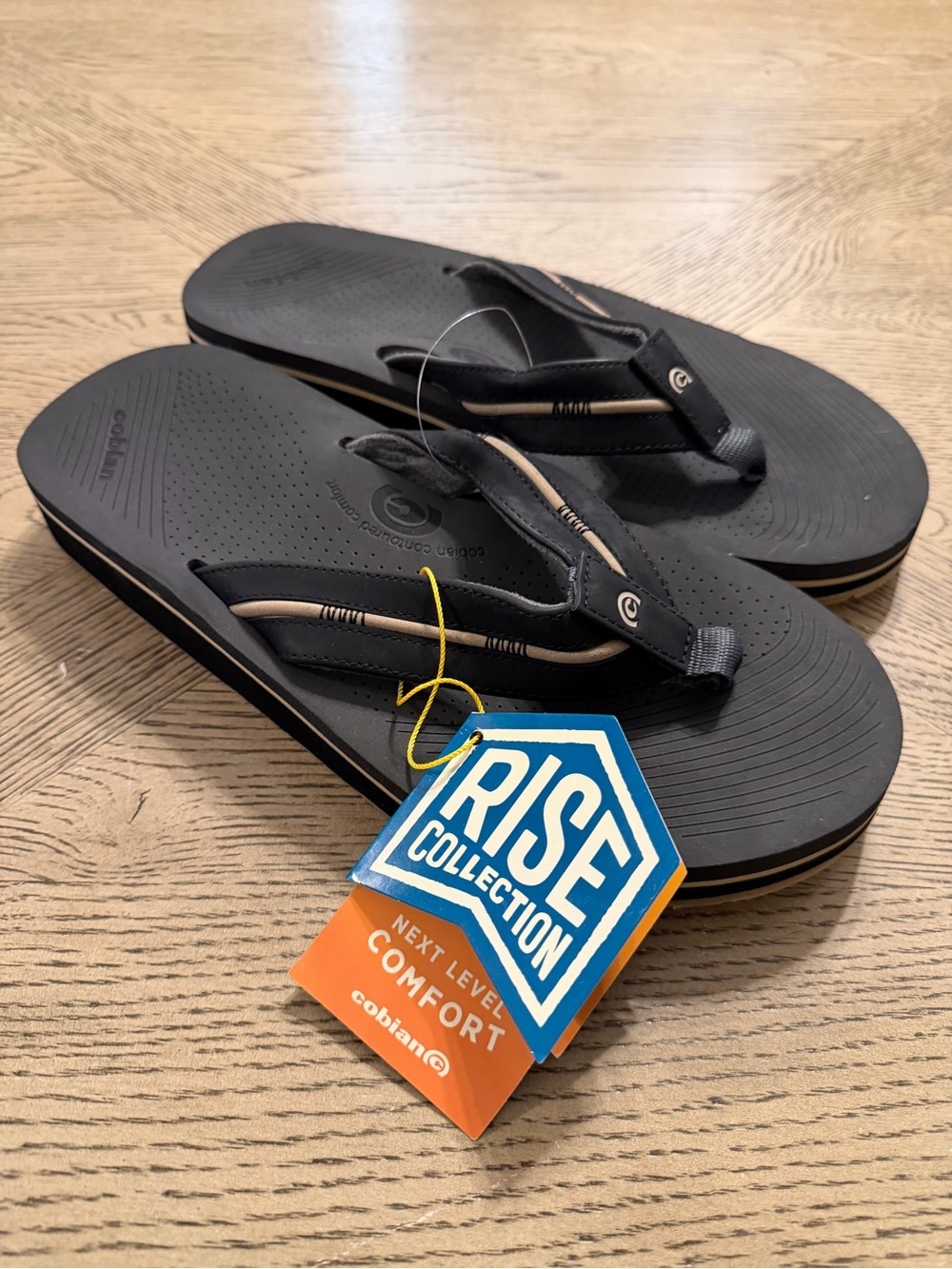 COBIAN Men's Ponto Rise Black Sandals (PTR24-001)